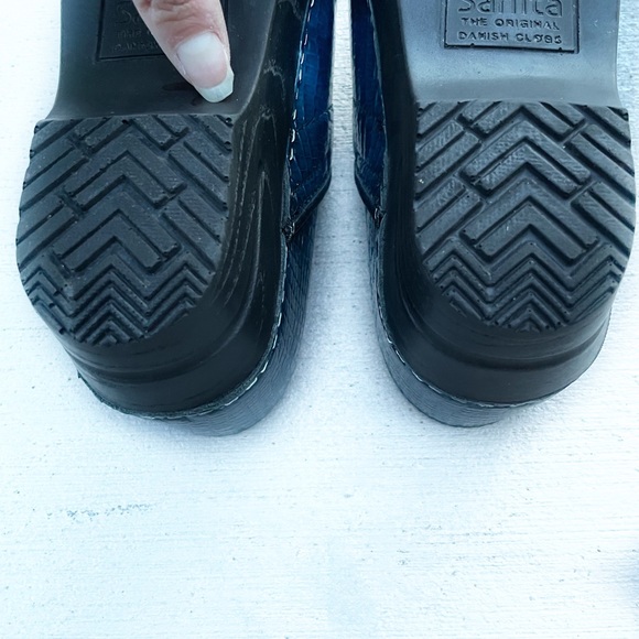 Sanita Blue Patten Bordeaux Clogs Size 37 - Picture 12 of 12